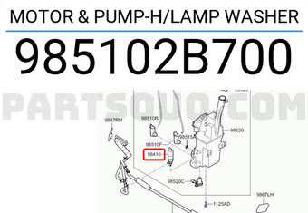 Hyundai / KIA 985102B700 MOTOR & PUMP-H/LAMP WASHER