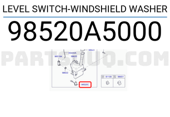 Hyundai / KIA 98520A5000 LEVEL SWITCH-WINDSHIELD WASHER