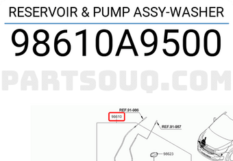 Hyundai / KIA 98610A9500 RESERVOIR & PUMP ASSY-WASHER