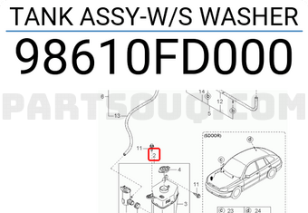 TANK ASSY-W/S WASHER 98610FD000 | Hyundai / KIA Parts | PartSouq
