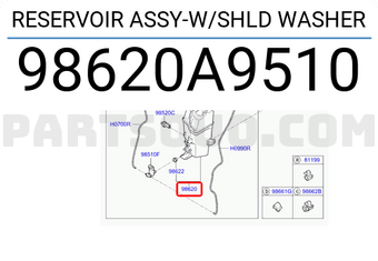 Hyundai / KIA 98620A9510 RESERVOIR ASSY-W/SHLD WASHER