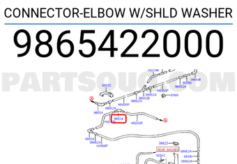 Hyundai / KIA 9865422000 CONNECTOR-ELBOW W/SHLD WASHER