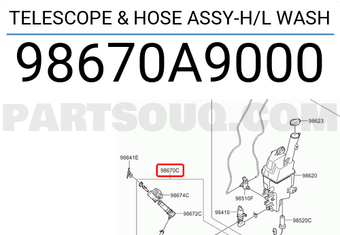 Hyundai / KIA 98670A9000 TELESCOPE & HOSE ASSY-H/L WASH