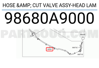 Hyundai / KIA 98680A9000 HOSE & CUT VALVE ASSY-HEAD LAM