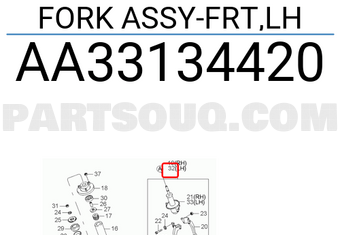 Hyundai / KIA AA33134420 FORK ASSY-FRT,LH