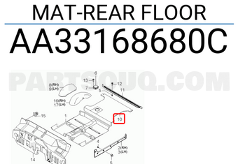 Hyundai / KIA AA33168680C MAT-REAR FLOOR