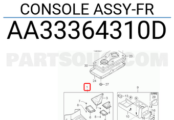Hyundai / KIA AA33364310D CONSOLE ASSY-FR