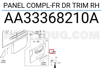 Hyundai / KIA AA33368210A PANEL COMPL-FR DR TRIM RH