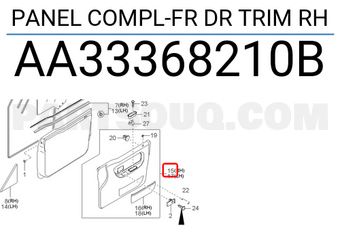 Hyundai / KIA AA33368210B PANEL COMPL-FR DR TRIM RH