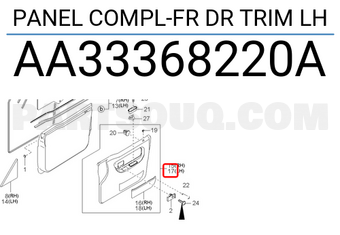 Hyundai / KIA AA33368220A PANEL COMPL-FR DR TRIM LH