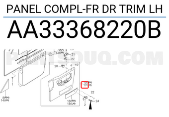 Hyundai / KIA AA33368220B PANEL COMPL-FR DR TRIM LH