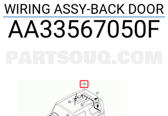 Hyundai / KIA AA33567050F WIRING ASSY-BACK DOOR