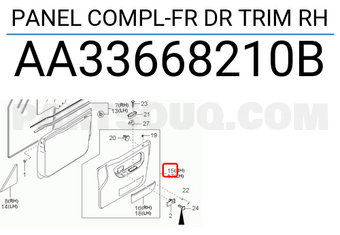 Hyundai / KIA AA33668210B PANEL COMPL-FR DR TRIM RH