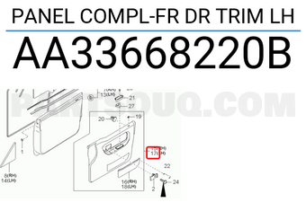 Hyundai / KIA AA33668220B PANEL COMPL-FR DR TRIM LH