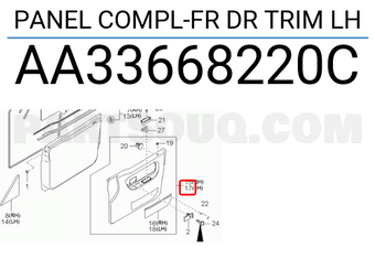 Hyundai / KIA AA33668220C PANEL COMPL-FR DR TRIM LH