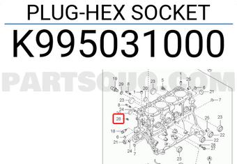 Hyundai / KIA K995031000 PLUG-HEX SOCKET