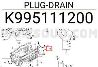 Hyundai / KIA K995111200 PLUG-DRAIN
