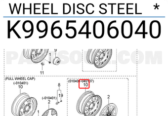 Hyundai / KIA K9965406040 WHEEL DISC STEEL *