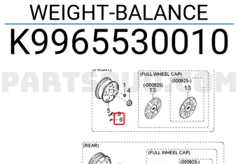 Hyundai / KIA K9965530010 WEIGHT-BALANCE