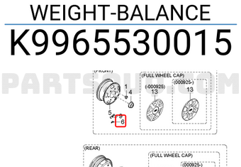 Hyundai / KIA K9965530015 WEIGHT-BALANCE