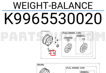 Hyundai / KIA K9965530020 WEIGHT-BALANCE
