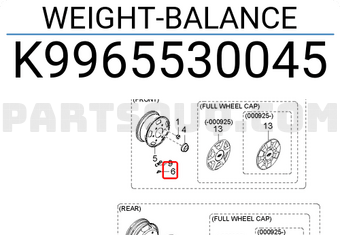 Hyundai / KIA K9965530045 WEIGHT-BALANCE