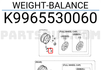 Hyundai / KIA K9965530060 WEIGHT-BALANCE