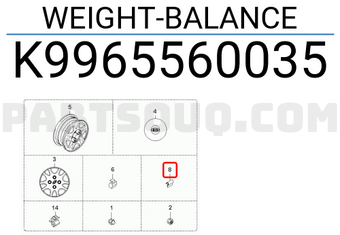 Hyundai / KIA K9965560035 WEIGHT-BALANCE