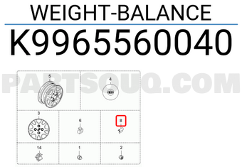 Hyundai / KIA K9965560040 WEIGHT-BALANCE