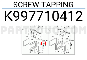 Hyundai / KIA K997710412 SCREW-TAPPING