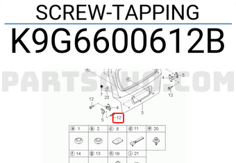 Hyundai / KIA K9G6600612B SCREW-TAPPING