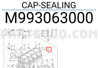 Hyundai / KIA M993063000 CAP-SEALING