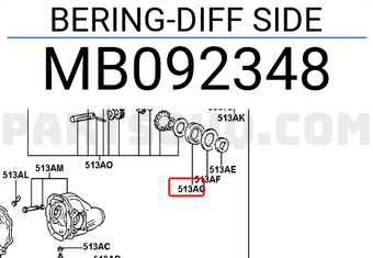 BEARING,FR DIFF SIDE MR470683 | Mitsubishi Parts | PartSouq