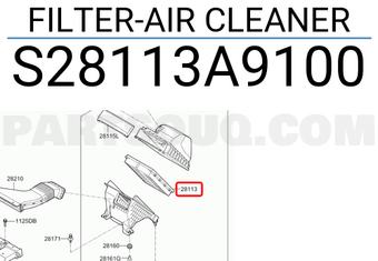 Hyundai / KIA S28113A9100 FILTER-AIR CLEANER