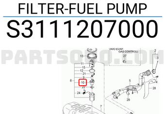 Hyundai / KIA S3111207000 FILTER-FUEL PUMP