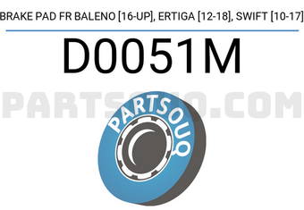 IBK Automotive D0051M BRAKE PAD FR BALENO [16-UP], ERTIGA [12-18], SWIFT [10-17]