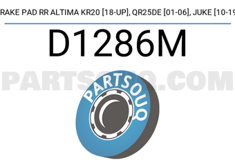 IBK Automotive D1286M BRAKE PAD RR ALTIMA KR20 [18-UP], QR25DE [01-06], JUKE [10-19]