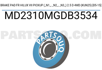 IBK Automotive MD2310MGDB3534 BRAKE PAD FR HILUX VII PICKUP (_N1_, _N2_, _N3_) 2.5 D 4WD (KUN25) [05-15]