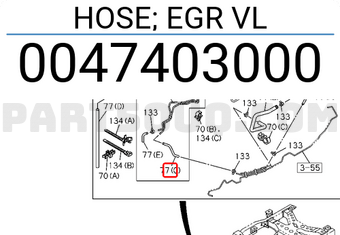 Isuzu 0047403000 HOSE; EGR VL