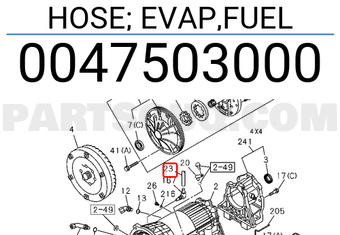 Isuzu 0047503000 HOSE; EVAP,FUEL