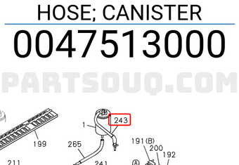 Isuzu 0047513000 HOSE; CANISTER