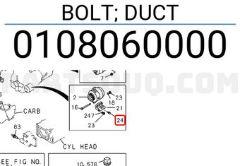 Isuzu 0108060000 BOLT; DUCT