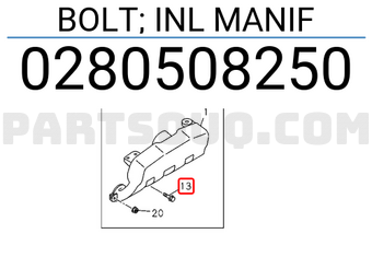 Isuzu 0280508250 BOLT; INL MANIF