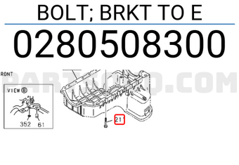 Isuzu 0280508300 BOLT; BRKT TO E