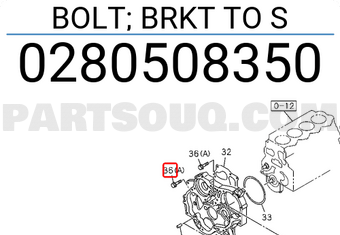 Isuzu 0280508350 BOLT; BRKT TO S