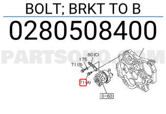Isuzu 0280508400 BOLT; BRKT TO B
