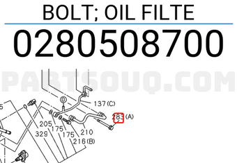 Isuzu 0280508700 BOLT; OIL FILTE
