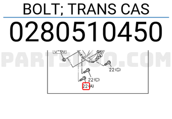 Isuzu 0280510450 BOLT; TRANS CAS