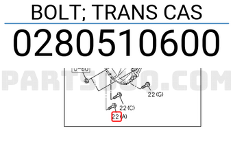 Isuzu 0280510600 BOLT; TRANS CAS