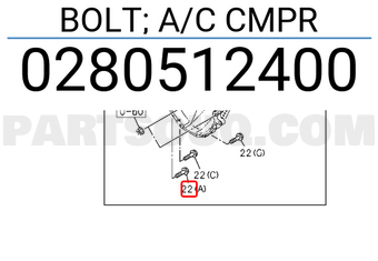 Isuzu 0280512400 BOLT; A/C CMPR